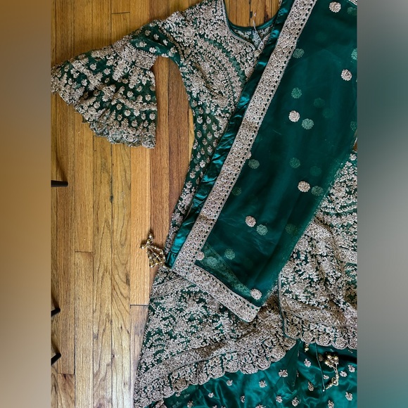 Traditional Indian Bollywood Designer Lehenga Wedding Bridal Dress Lengha Sz::38 - Picture 8 of 14